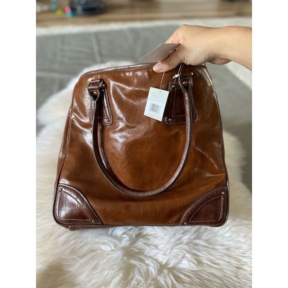 Liz Claiborne Fairbanks Large Brown Tote Bag Women's Spacious Interior - Picture 2 of 9